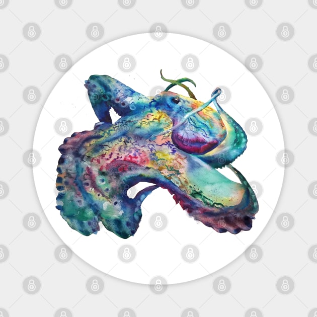 Octopus Art Watercolor Magnet by CunninghamWatercolors